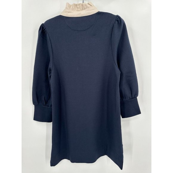 Pomander Place by Tuckernuck Charlotte Terry Shirt Dress Navy Ruffle Collar XS - Picture 5 of 5